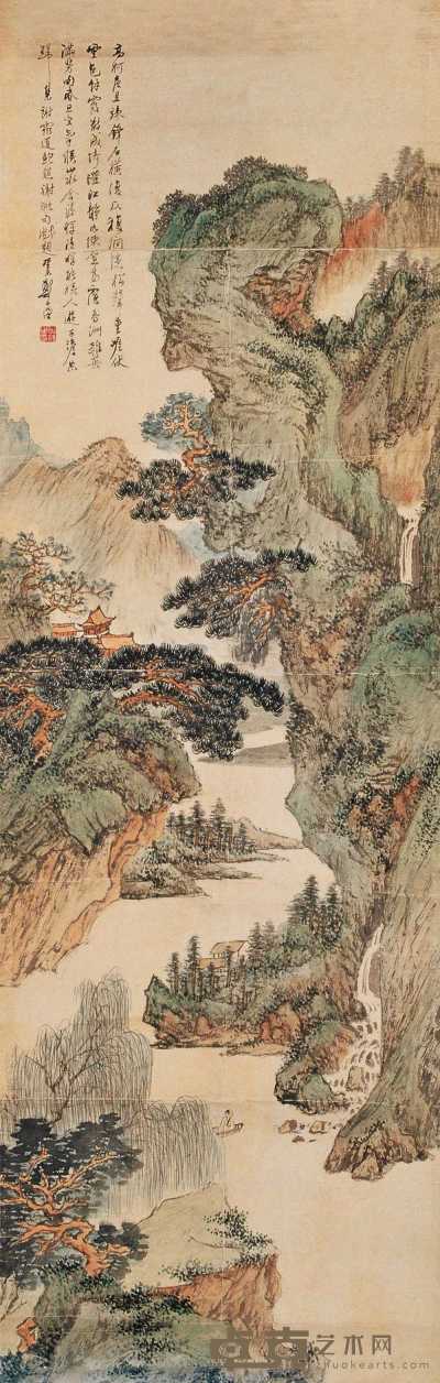 郑午昌 癸未（1943）年作 山水 镜片 101×33cm